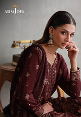 Asim Jofa Stitched 3 Piece Luxury Pret Suit-AJLPN-05 Embroidered Poly Silk Stitched 3pcs
