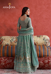 Asim Jofa Unstitched 3 Piece Wedding Festive Suit-AJULN-04 Embroidered Chiffon Unstitched 3 Pcs