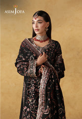Asim Jofa Unstitched 3 Piece Wedding Festive Suit-AJULN-09 Embroidered Cotton Net Unstitched 3 Pcs