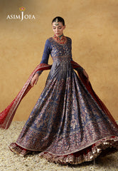 Asim Jofa Unstitched 3 Piece Wedding Festive Suit-AJULN-06 Embroidered Silk Unstitched 3 Pcs