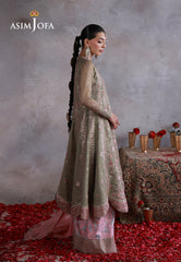 Asim Jofa Unstitched 3 Piece Wedding Festive Suit-AJULN-02 Embroidered Javeria Net Unstitched 3 Pcs