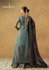 Asim Jofa Unstitched 3 Piece Wedding Festive Suit-AJULN-05 Embroidered Javeria Net Unstitched 3 Pcs