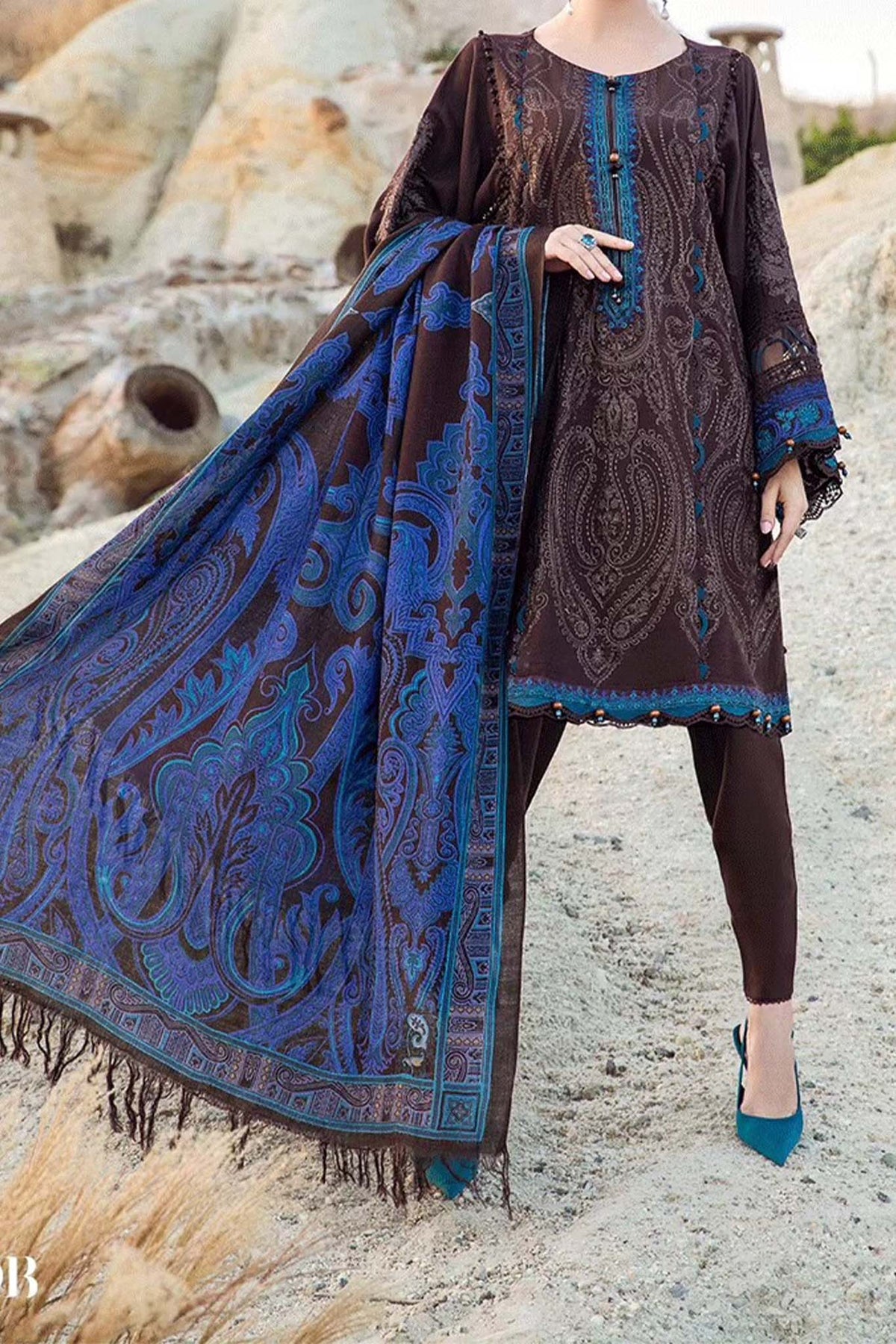 M Print by Maria B Unstitched 3 Piece Winter Collection'2023-MPT-2008-B