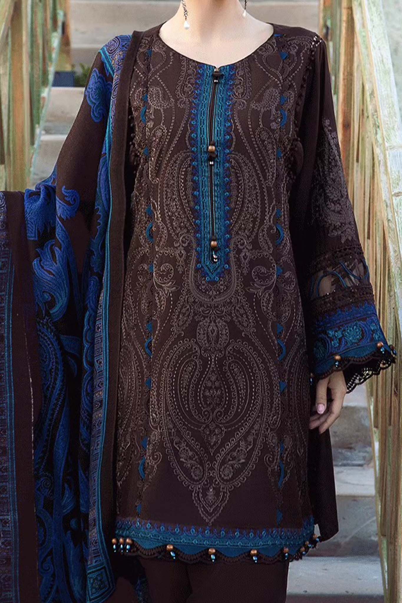 M Print by Maria B Unstitched 3 Piece Winter Collection'2023-MPT-2008-B