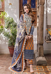 Asim Jofa Rania Pre-Winter '23 Ajrw-20 Designers Stitched Embroidered Premium Winter Cotton 3 Pcs