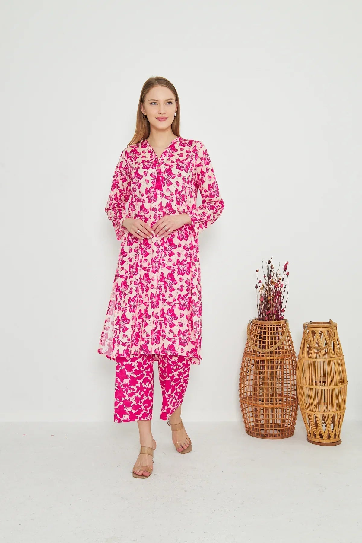 Dhaga Stitched 2 Piece Cambric Collection'2025-matching separate 0036