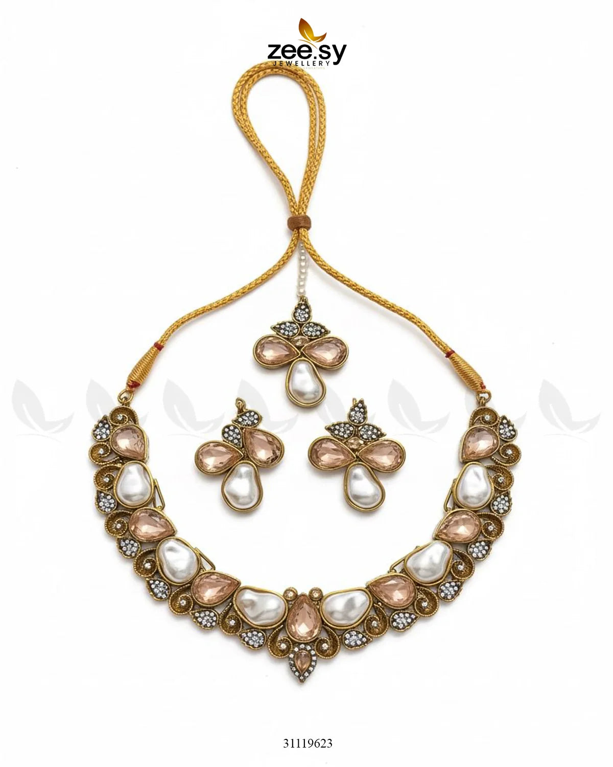 Luminary Gold Toned Necklace Set - Zeesy Jewellery