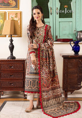 Asim Jofa Rania Pre-Winter '23 Ajrw-22 Designers Stitched Premium Winter Cotton 3 Pcs