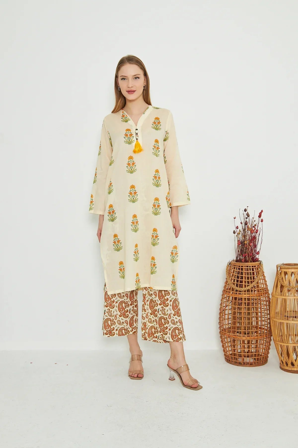 Dhaga Stitched 2 Piece Cambric Collection'2025-matching separate 0035