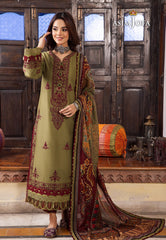 Asim Jofa Rania Pre-Winter '23 Ajrw-30 Designers Stitched Embroidered Premium Winter Cotton 3 Pcs