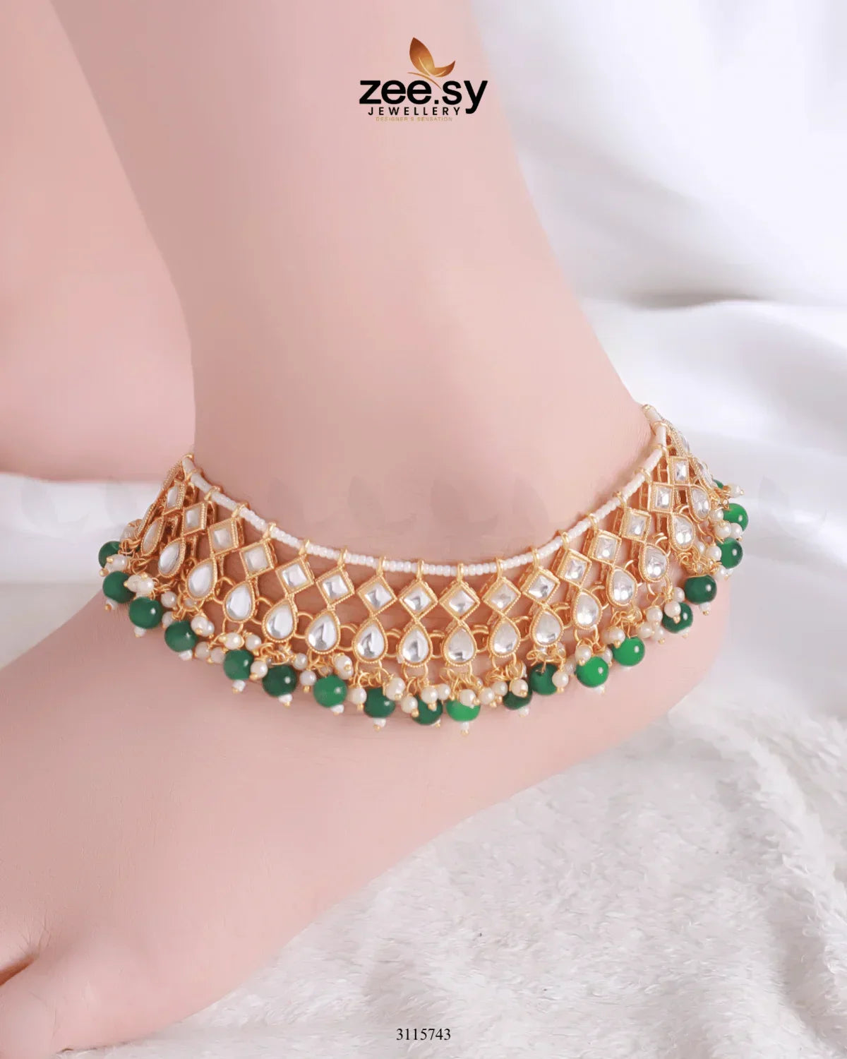 Tanzanite Anklet Green - Zeesy Jewellery