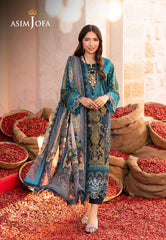 Asim Jofa Aira Summer Prints Ajar-22 Embroidered Lawn 3 Pcs