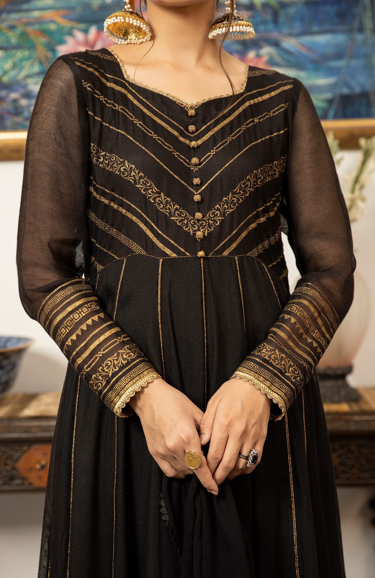 Joy Pret By Zaaviay Stitched Night Fall (Three Piece)