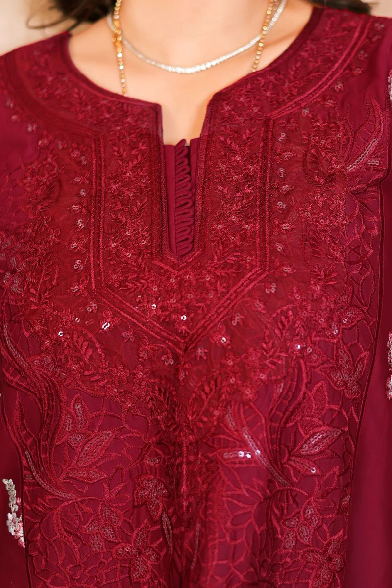 Tabeer By Mariam Malik Unstitched 3 Piece Summer Collection'2025-Garnet Rose