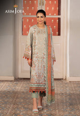 Asim Jofa Aira Summer Prints Ajar-02 Embroidered Jacquard 3 Pcs