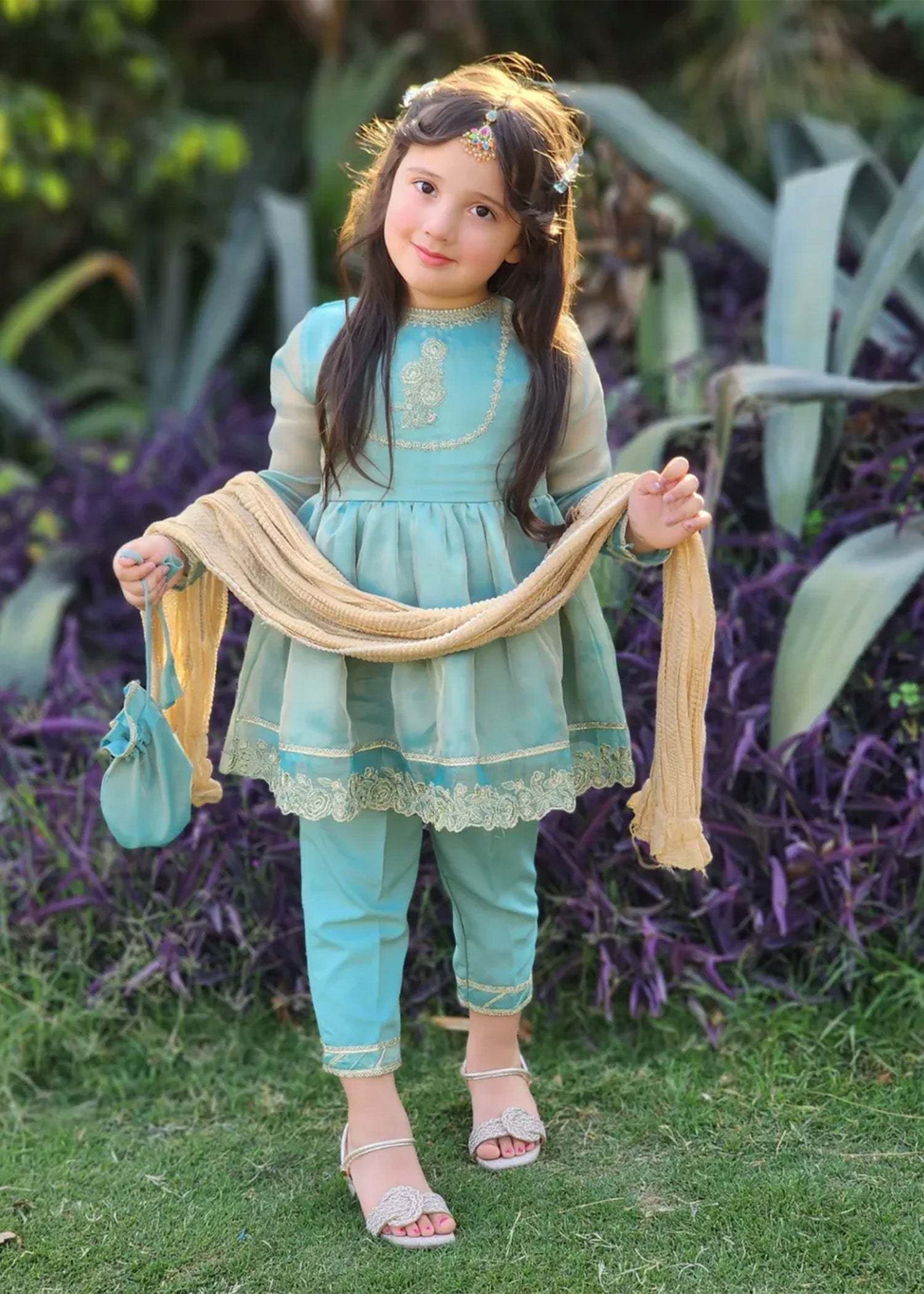 Eid Ki Khushiyan By Modest Stitched 3 Piece Cotton Frock Collection'2025-9025-Grn