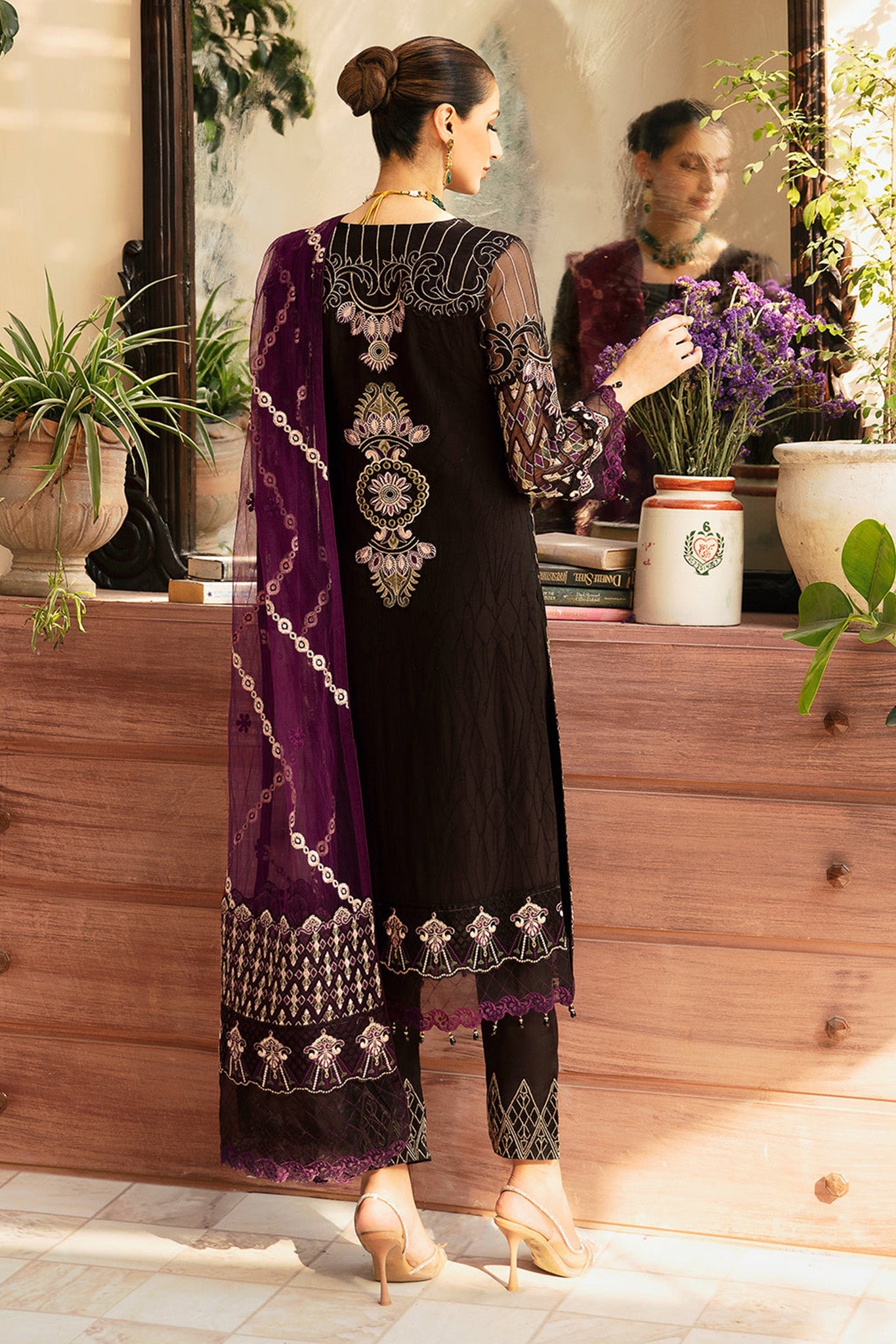 Chevron By Ramsha Unstitched 3 Piece Luxury Chiffon Vol-09 Collection'2024-A-905