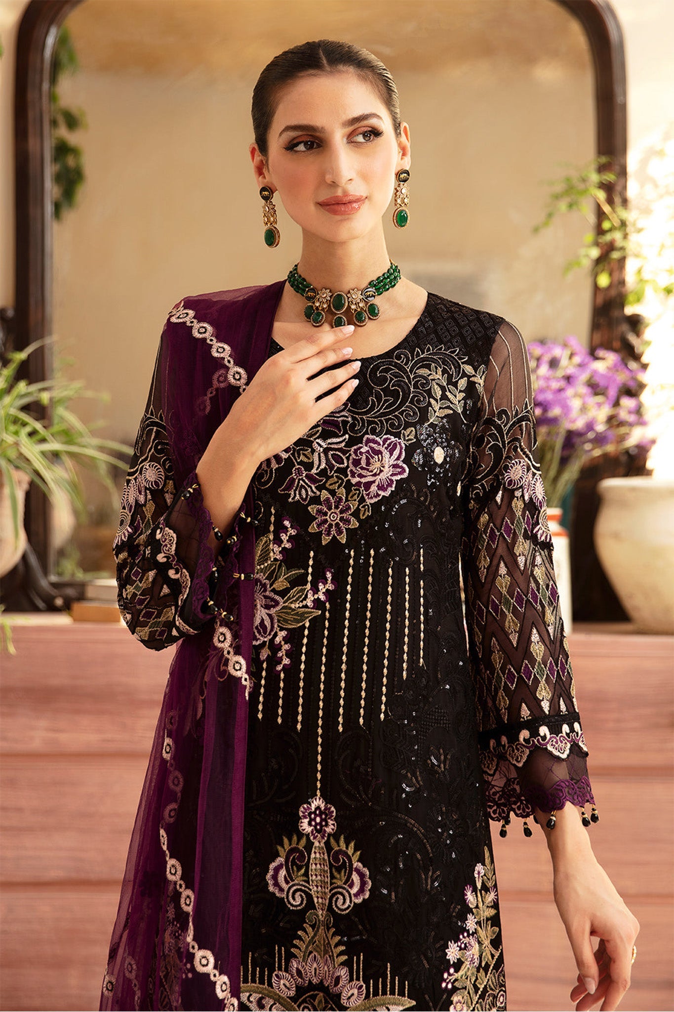 Chevron By Ramsha Unstitched 3 Piece Luxury Chiffon Vol-09 Collection'2024-A-905