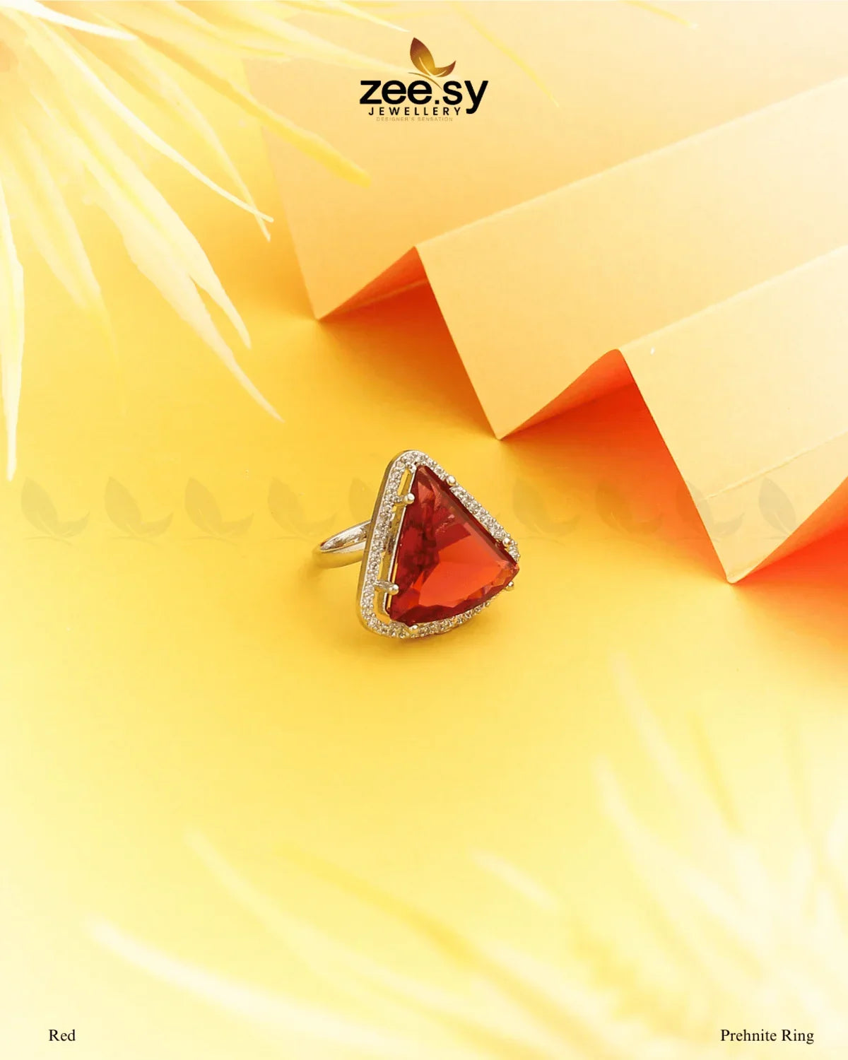 Prehnite Ring Red - Zeesy Jewellery