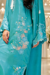 Dhaga Stitched Solid 2 Piece Emb Formals Suit-Ice grass