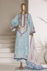 Sada Bahar Stitched 3 Piece Self Lawn Kaftan Suit-PR-922-Sky