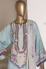Sada Bahar Stitched 3 Piece Self Lawn Kaftan Suit-PR-922-Sky