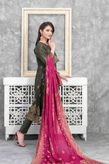 Sanjh by Tawakkal Unstitched 3 Piece Broshia Banarsi Lawn Suit-S-9413