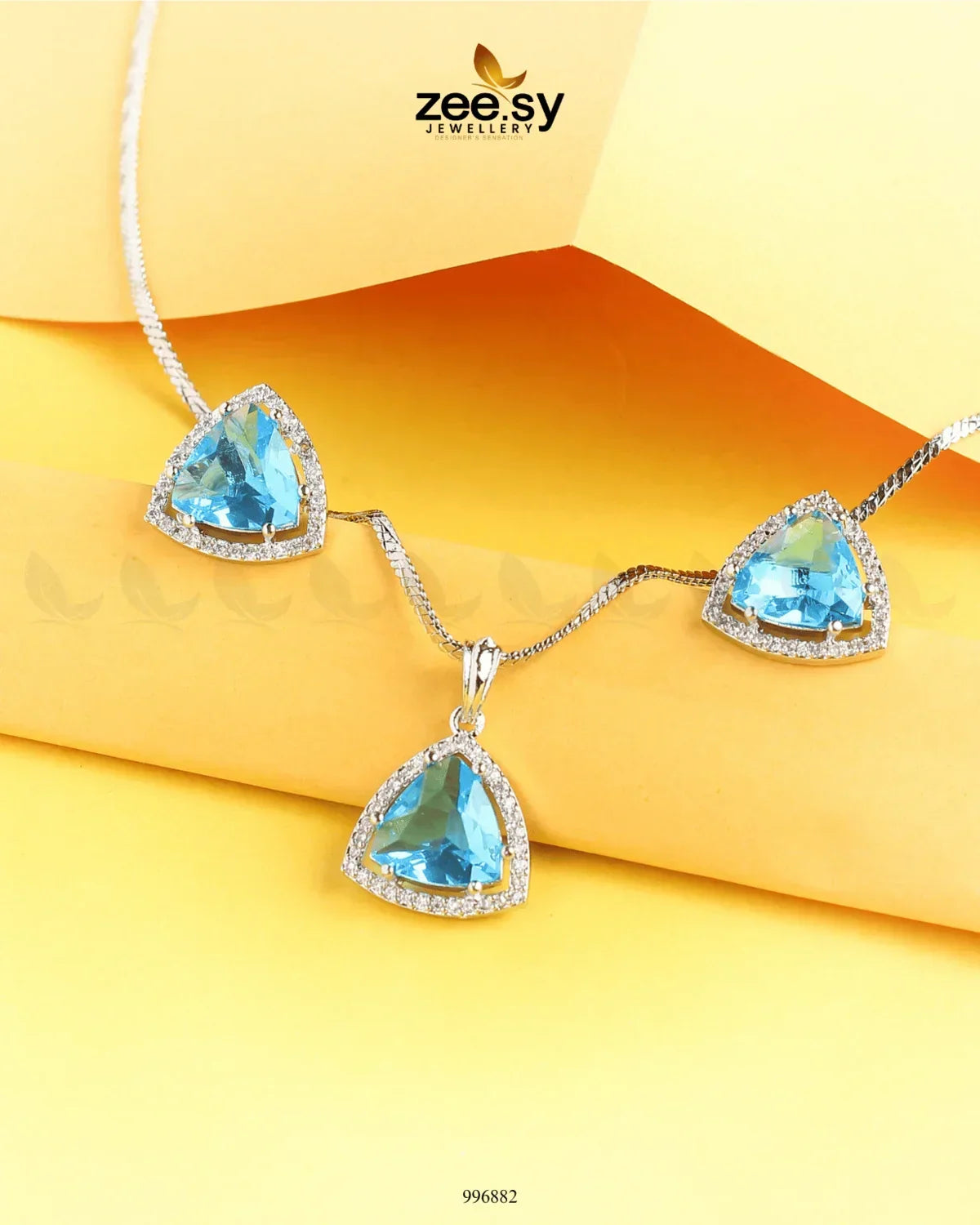 Triad Pendant Set Ocean Blue - Zeesy Jewellery