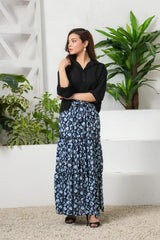 Sprinkles Stitched 1 Piece Summer Bottoms Kids Collection'2025-Navy Twilight Allover Floral Print Skirt