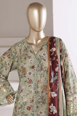 Sada Bahar Stitched 3 Piece Festive Emb Lawn With Fancy Dupatta Vol-02 Suit-EMB-982-GREEN