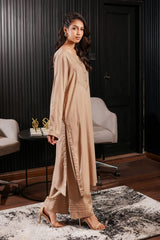 Solids By G Basics Gulmina Stitched 2 Piece Premium Linen Suit-Pearl (2PC)