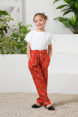 Sprinkles Stitched 1 Piece Summer Bottoms Kids Collection'2025-Mod Floral Print Wide Leg Trouser