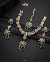 Agapanthus Necklace Set Mint Green - Zeesy Jewellery