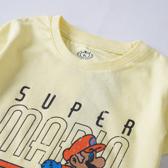 Kjunction Boys Half Sleeves-Printed T-Shirt (Mario)