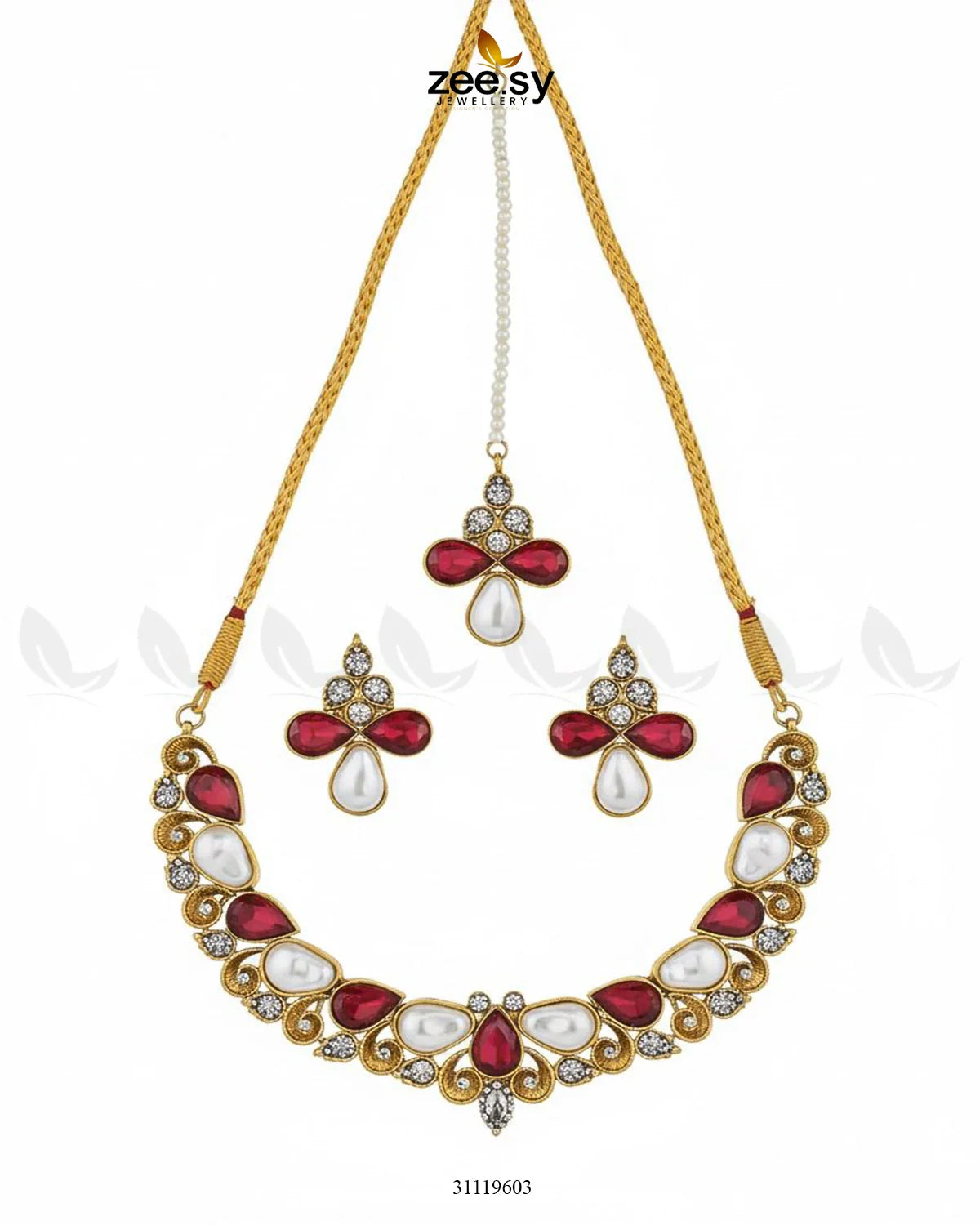 Luminary Gold Toned Necklace Set - Zeesy Jewellery