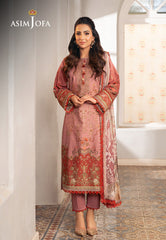Asim Jofa Aira Summer Prints Ajar-08 Printed Jacquard 3 Pcs