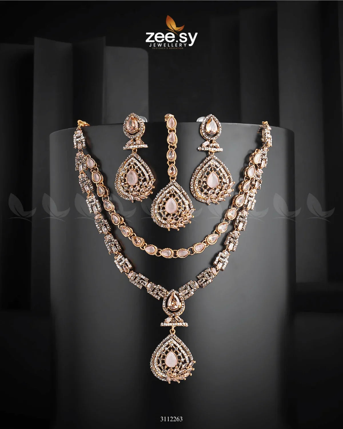 Zinnia Necklace Sets Mint pink - Zeesy Jewellery