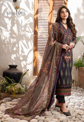Asim Jofa Rania Pre-Winter '23 Ajrw-27 Designers Stitched Premium Winter Cotton 3 Pcs