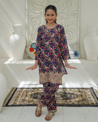Khanak Stitched Kids-Blue 2Pcs Co Ord Set KST 198