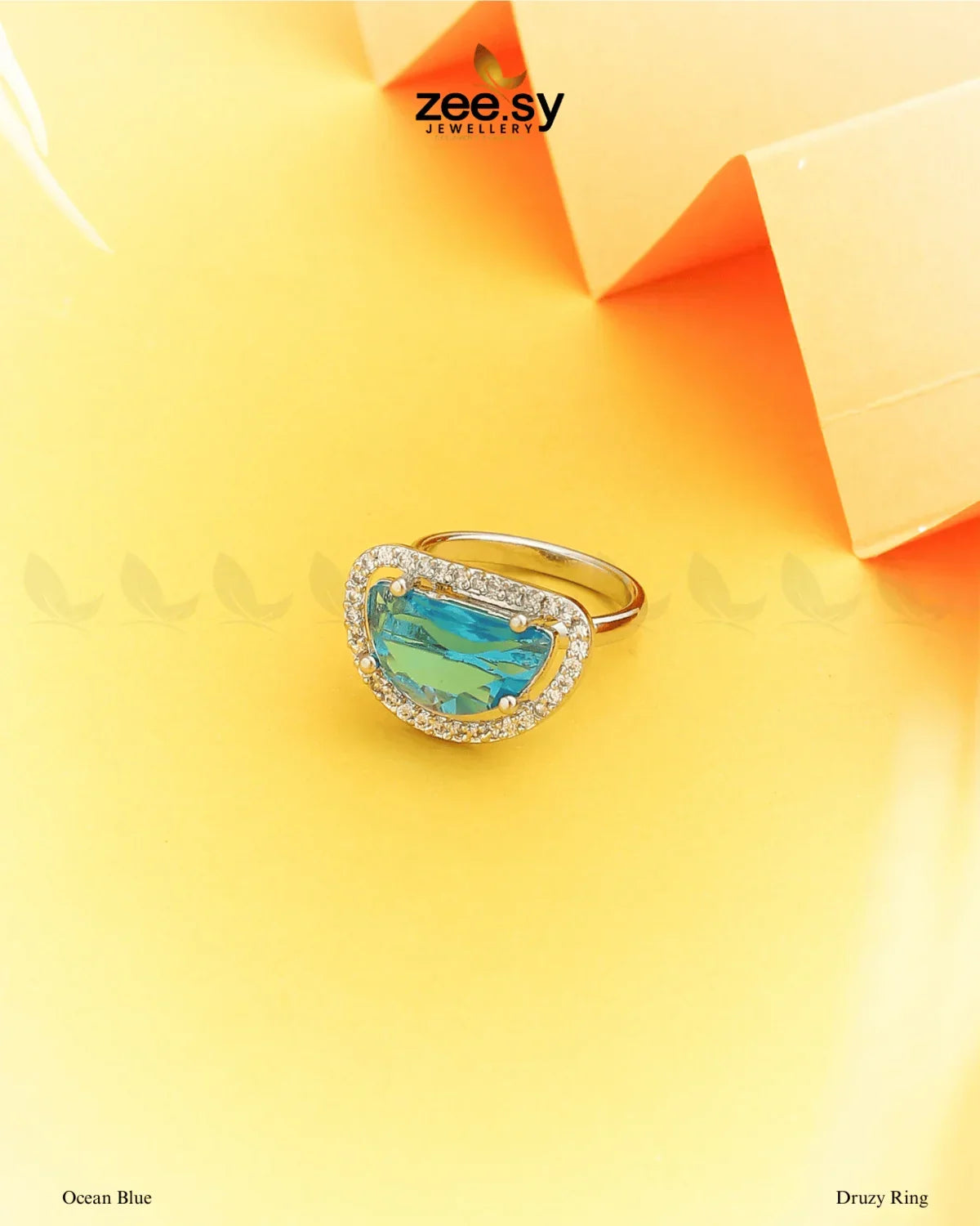 Druzy Ring Ocean Blue - Zeesy Jewellery