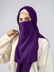 Hijab Ul Hareem Hijab & Niqab Set - Dark Purple