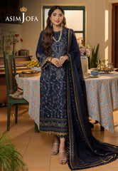 Asim Jofa Shadow Work '23 Ajsw-30 Embroidered Poly Viscose 3 Pcs