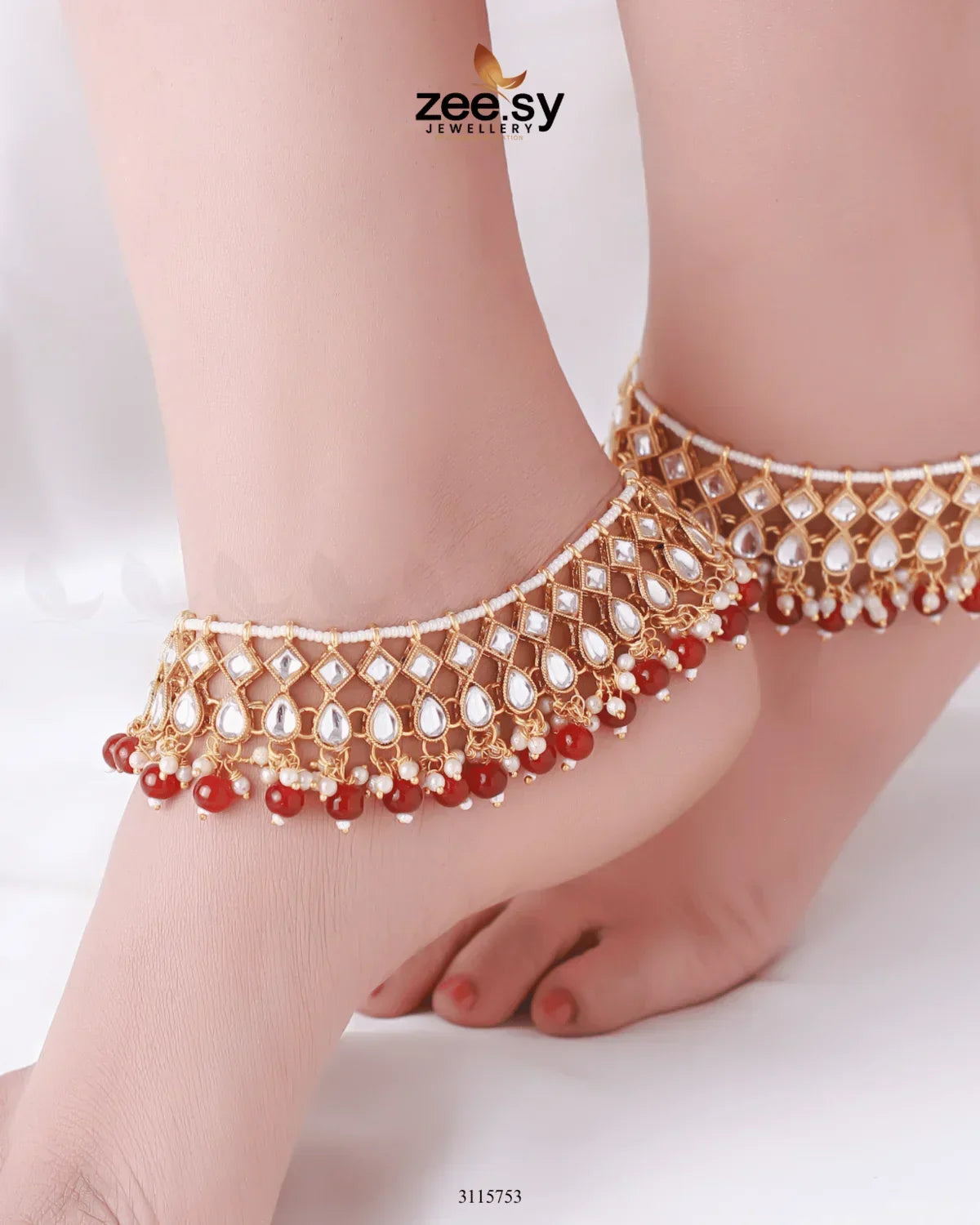 Tanzanite Anklet Red - Zeesy Jewellery