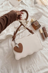 Fineur Handbag Baggie - Off White (Brown Strap)