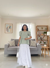 Urban Cut Stitched Cotton Long Maxi Skirt-C0224