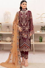 Chevron by Ramsha Unstitched 3 Piece Chiffon Vol-07 Suit-A-712