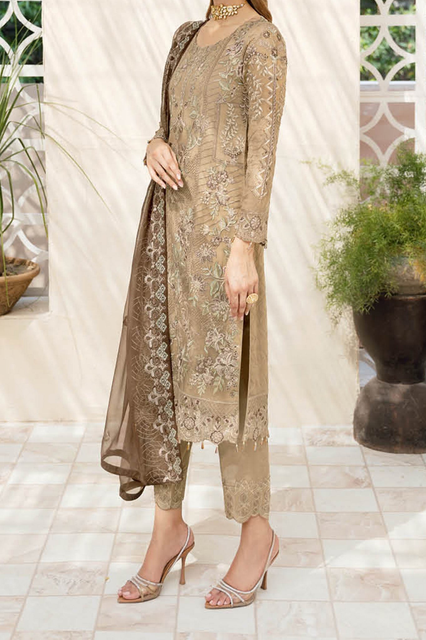 Chevron By Ramsha Unstitched 3 Piece Luxury Chiffon Vol-09 Collection'2024-A-904