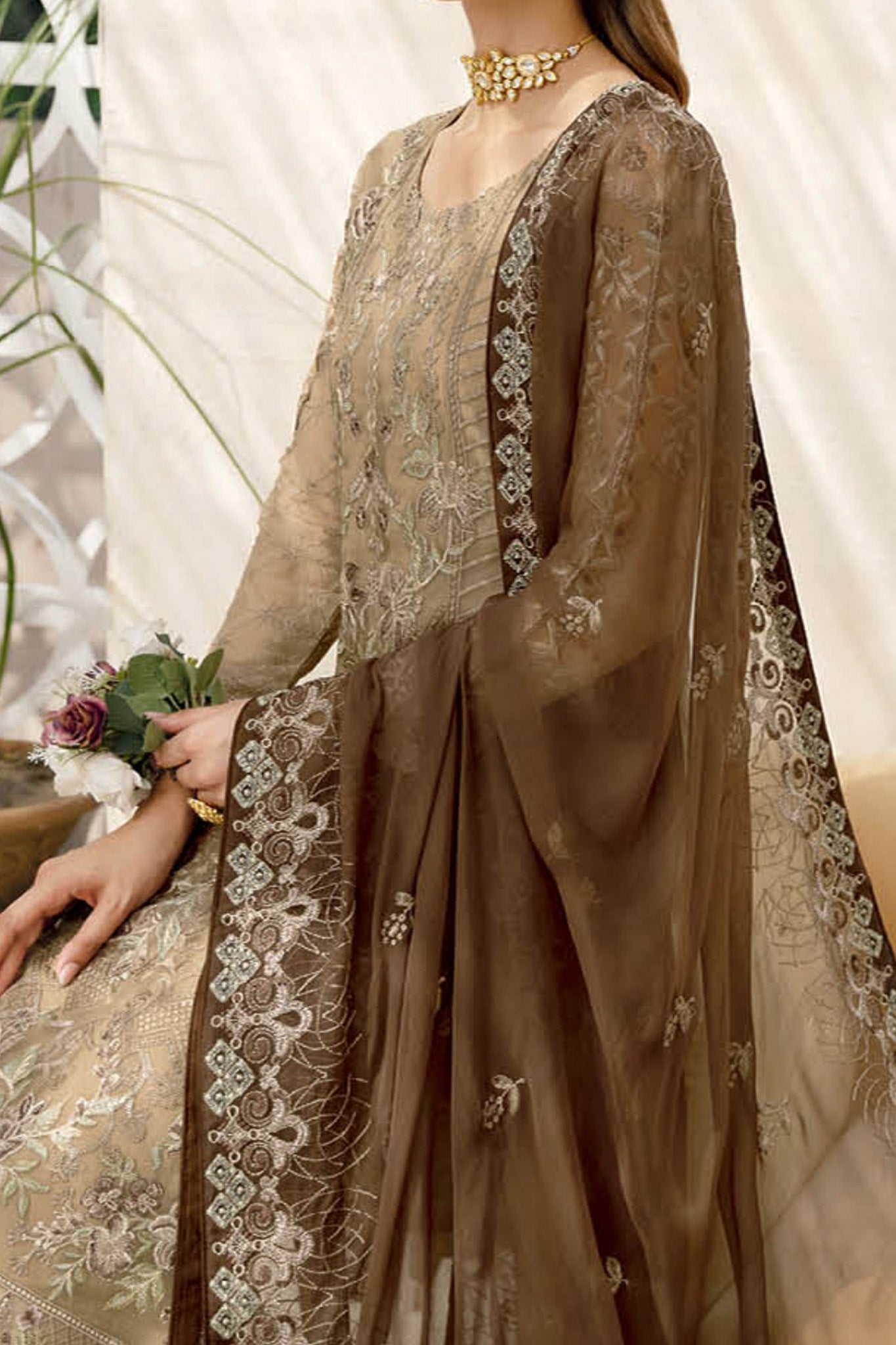 Chevron By Ramsha Unstitched 3 Piece Luxury Chiffon Vol-09 Collection'2024-A-904