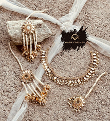 Made For Her-Noir Kundun Necklace Set - KAHD1009