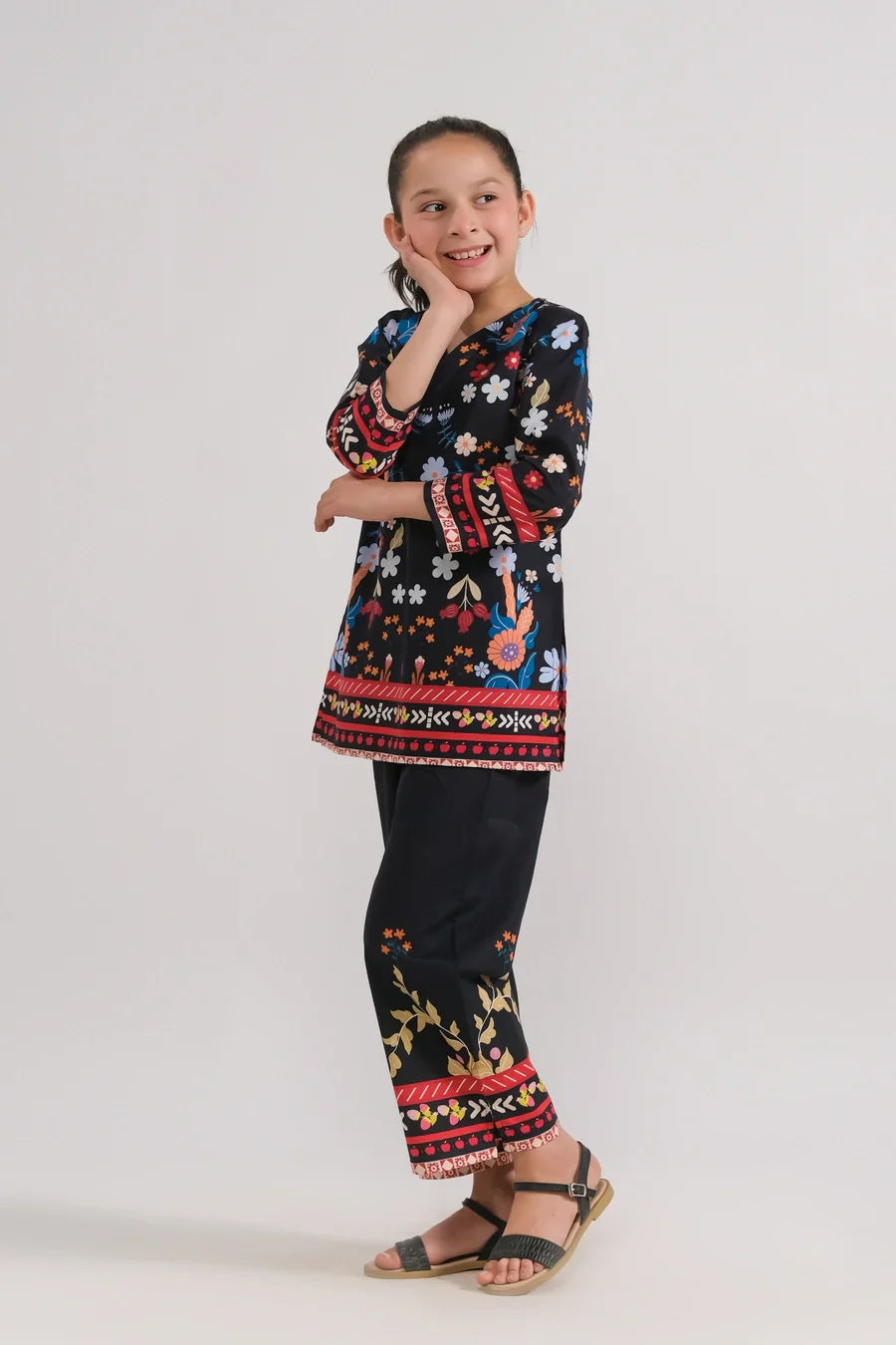 Dhaga Stitched 2 Piece Premium Cambric Kids Collection'2025-cherry